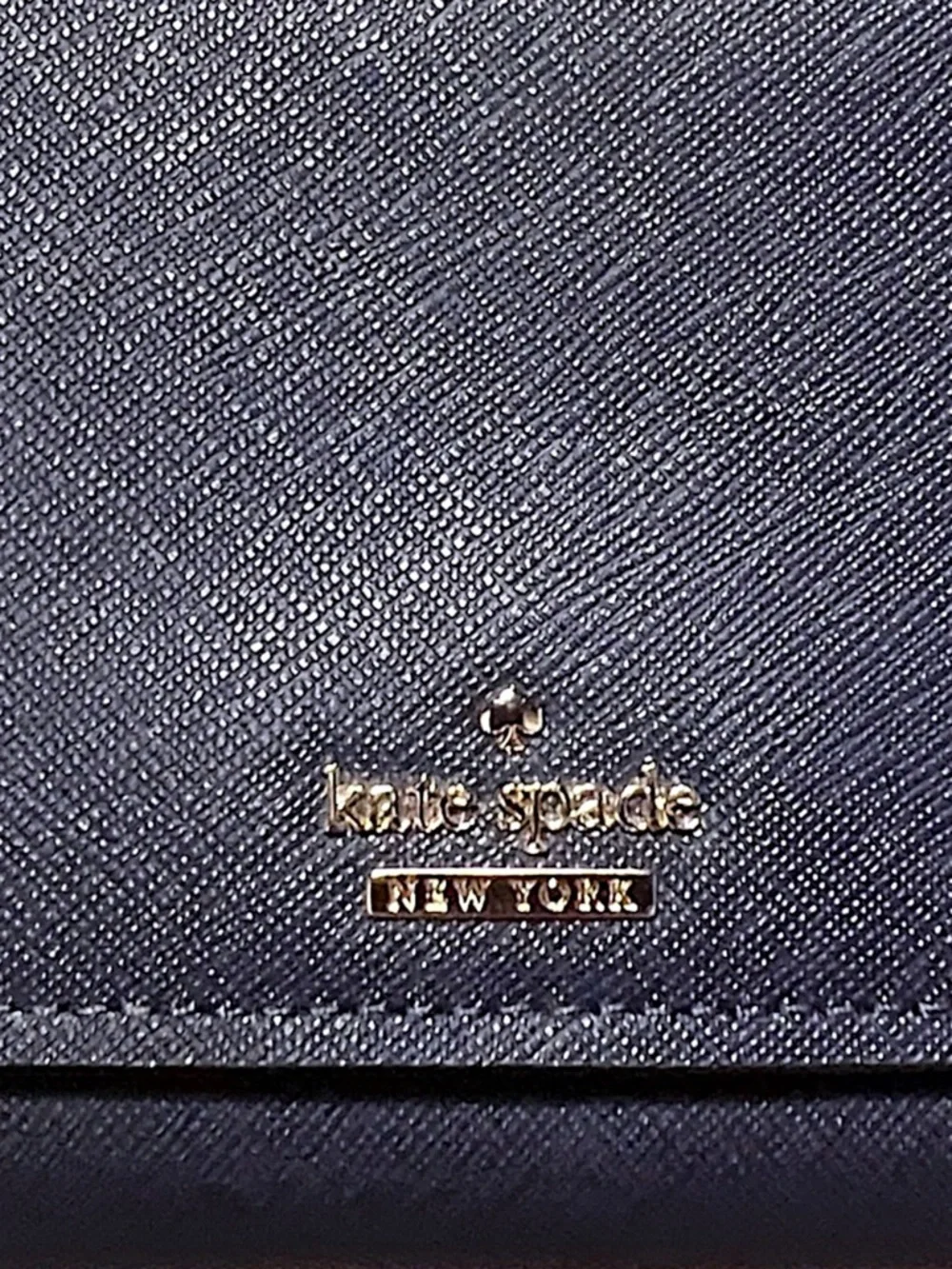 Kate Spade New York Spencer Flap Chain Wallet – Navy Saffiano Leather